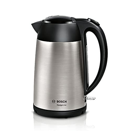 Image of Bosch DesignLine TWK3P420GB Stainless Steel Cordless Kettle, 1.7 Litres, 3000W - Silver & Black