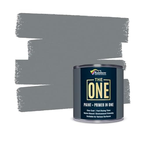 Image of THE ONE All-In-One Paint & Primer - Grey Satin, 2.5 L | Multi-Surface 1 Coat Formula | Easy Indoor & Outdoor Decorating for Home & Garden Walls, Floors & Furniture | Durable, Water-Based & Low VOC