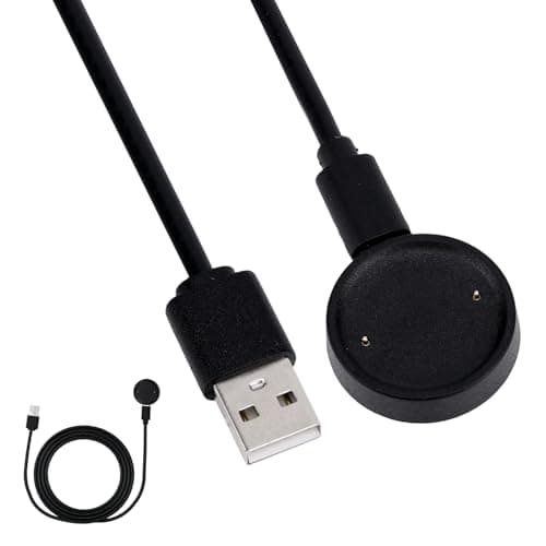 Image of Charger Cable for Amazfit Active 2/Bip 6, 1m/3.3FT USB Replacement Charging Cord Portable Type C Smartwatch Dock & Charger Station (Black)