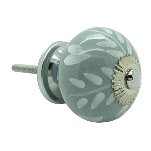 Image of G Decor Grey Fusion Ceramic Door Knob Vintage Shabby Chic Cupboard Drawer Pull Handle (Fusion II)