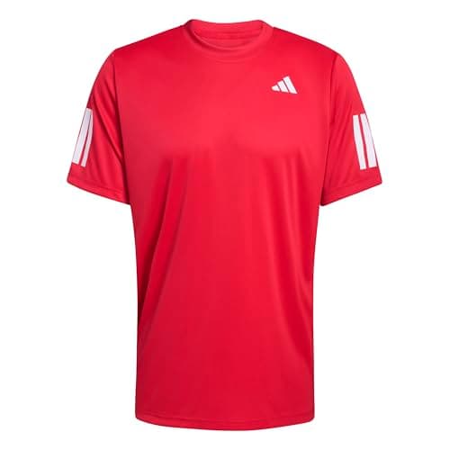 Image of adidas Men's Club Tennis Climacool 3-Stripes T-Shirt, Pure Ruby, L