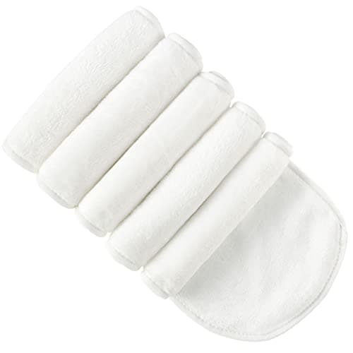 Image of 5 Pack Make Up Remover Cloth, 15.75 * 7.87in Flannel Face Cloth Face Wipes for Make Up Removing (White)
