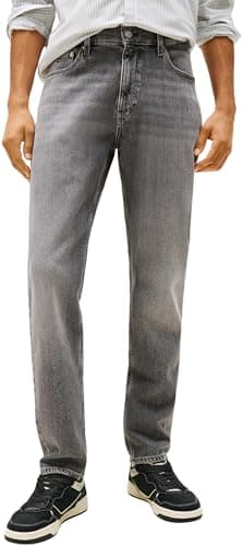 Image of Tommy Jeans Mens Ryan Slim Bi0177 Dm0dm21215 Straight, Denim (Denim Grey), 32W / 32L UK
