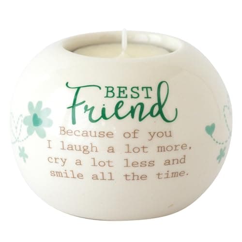 Image of Said with sentiment Ceramic Tealight Candle Holder - Best Friend,One size