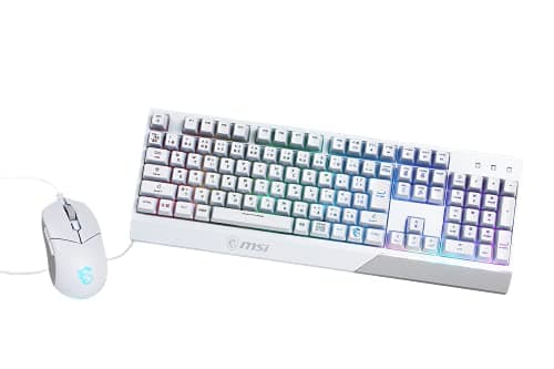 Image of MSI Vigor GK30 COMBO WHITE JP Gaming Keyboard Mouse Set KB576 Full Keyboard