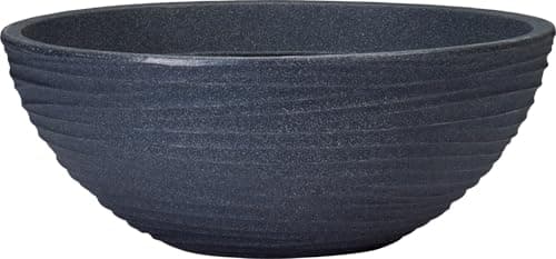 Image of Muddy Hands 51.5cm Large Bowl Planter Indoor Home Outdoor Garden Plant Pot - Wide Low Decorative Patio Container for Flowers, Herbs & Water Feature - Durable Weatherproof Plastic