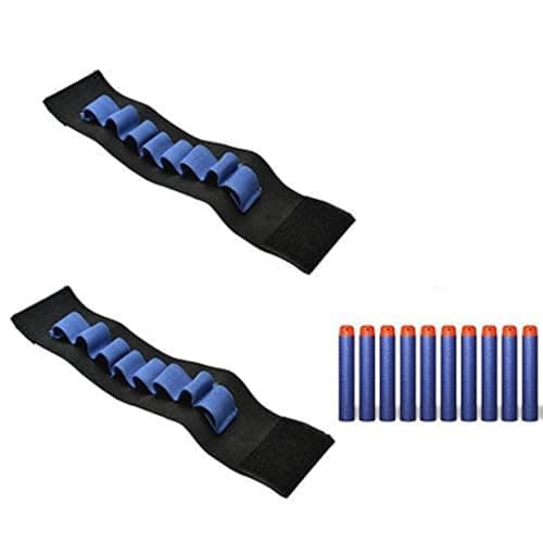 Image of YAAVAAW 2pcs Bandolier Wrist Hand Strap + 50pcs 7.2cm Blue Refill Darts X Shots Foam Bullet Darts for Nerf N-strike Elite Series Blasters Kids Nerf Toy Gun Bullets Darts Refill