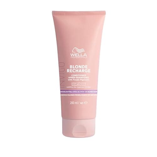 Image of Wella Professionals Invigo Blonde Recharge Conditioner - Refresh & Maintain Cool Blonde Hair Colour & Hair Toner for Brassy Hair - With Vitamin E (200ml)