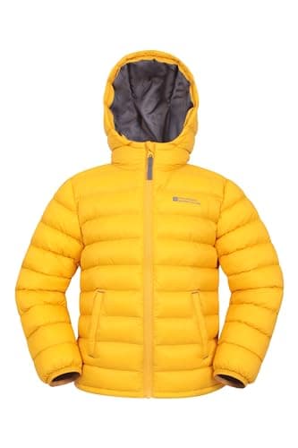 Image of Mountain Warehouse Seasons Padded Kids Puffer Jacket - Water Resistant, Lightweight & Insulated Coat, Boys & Girls - Spring Summer, School, Travel Yellow Kids Size 9-10 Years