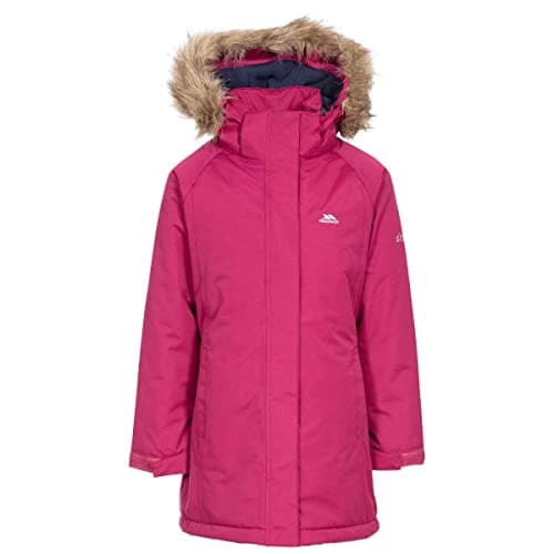 Image of Trespass Girls Waterproof Jacket Windproof Hood School Casual Coat Fame