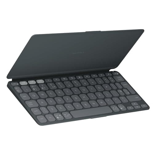 Image of Logitech Keys-To-Go 2 Portable Bluetooth Keyboard for Tablet With Built-in Cover, Slim and Compact Wireless Keyboard, Windows, Android, Linux, iPad, iPhone, Mac, Apple TV, QWERTY UK Layout - Graphite