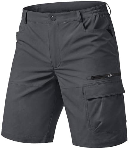 Image of TACVASEN Mens Cargo Hiking Shorts with Pockets Outdoor Work Walking Shorts Lightweight Quick Dry Waterproof Travel Dark Grey 38