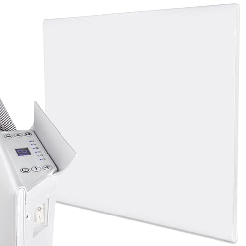 Image of MYLEK Panel Heater Radiator Electric 1KW - Daily and Weekly Timer, Digital Thermostat - Wall Mounted Slimline White Panel Heater for Bathroom, Office, Bedroom, Garage (1000 Watt) Lot 20 Compliant