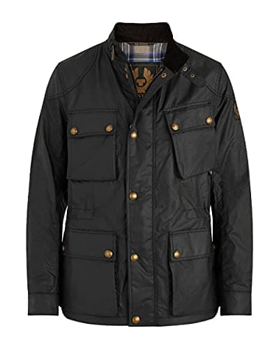 Image of Belstaff Mens Fieldmaster Waxed Cotton Jacket 52 Black