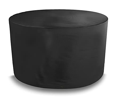 Image of Bosmere All-Weather Round Patio Set Cover 4/6 Seat, 100% Waterproof, UV Protected, Heavy Duty 600D Oxford Fabric, D188 H90cm A520XLC, Black