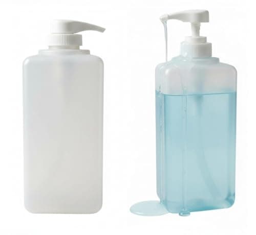 Image of 1 Litre EMPTY PUMP BOTTLES 1000ml 1L Plastic Refillable Dispenser Lotion Gel Handwash Shampoo and Conditioner Soap Bottles x 2 Transparent