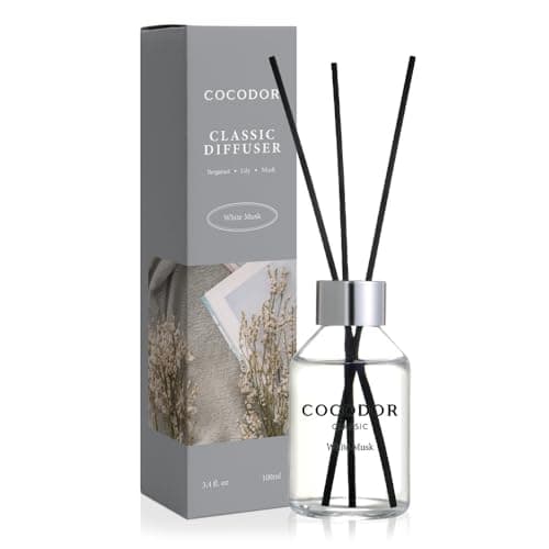 Image of COCODOR Classic Reed Diffuser/White Musk/100ml/1 Pack/Scent Diffuser with Sticks Home Fragrance Reed Diffuser for Bathroom Shelf Décor