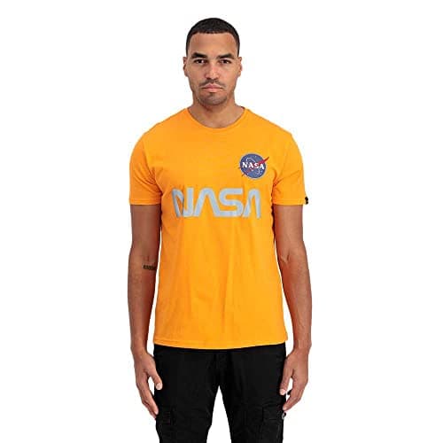 Image of Alpha Industries NASA Reflective T Shirt for Men Alpha Orange