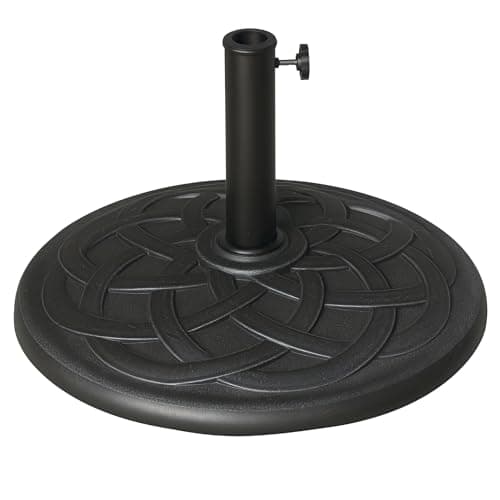 Image of Outsunny 19KG Resin Umbrella Base Garden Parasol Base Stand Round Sun Shade Holder Suitable For Pole Between Φ38mm to Φ48mm