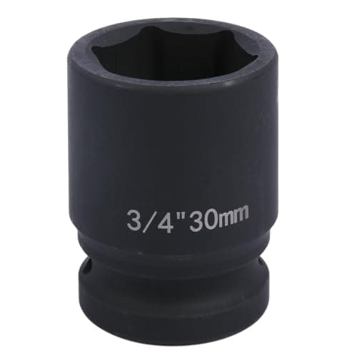 Image of Uxney 3/4" Drive 30mm Impact Socket，6-Point Chrome Molybdenum Steel, for Heavy-Duty Truck and Automotive Repair, Metric