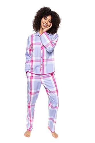 Image of Cyberjammies Ladies Pyjamas Pink Check Print Pajamas 100% cotton PJ Set Carrie (9057 9058) (22)