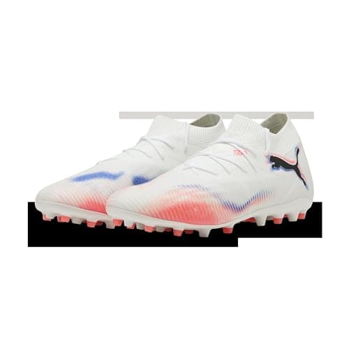Image of PUMA Unisex Future 8 Match Multi-Ground Football Boots, PUMA White-PUMA Black-Glowing Red, 4.5 UK