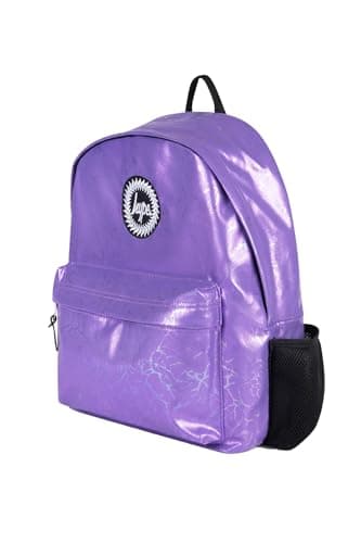 Image of hype school uni casual work hiking day backpacks for kids boys girls teens men and women (Purple Glitter Lightning, One Size)