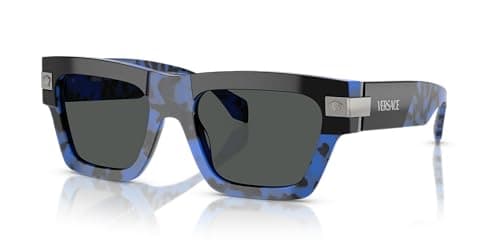 Image of Versace Man Sunglasses Havana Blue Frame, Dark Grey Lenses, 55MM