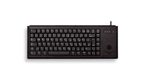 Image of CHERRY G84-4400, Compact Keyboard with Trackball, UK-Layout (QWERTY), Wired (USB-Connection), 2 Mouse Keys, Mechanical ML Switches, Black