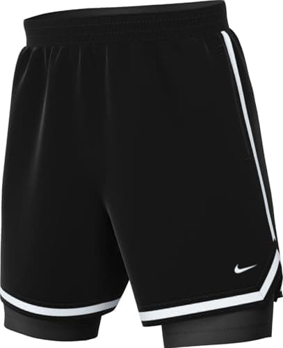 Image of Nike DNA Dri-FIT HJ4233 Men's 2-in-1 Basketball Shorts 4" Black/White