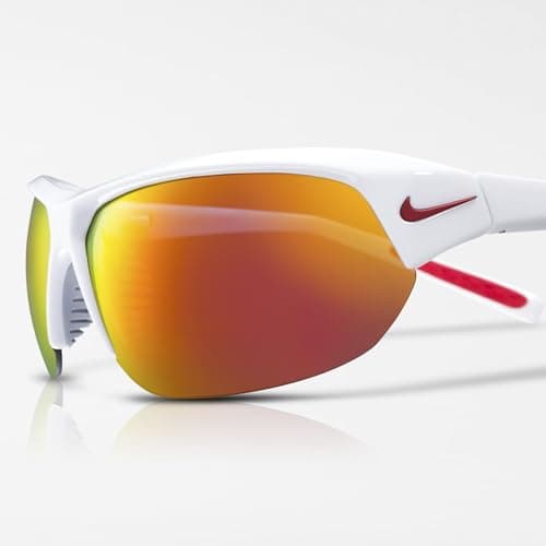 Image of Nike Skylon Ace IU8046 Sport Sunglasses Running Training Outdoor Performance Sunglasses, White/Grey Red Mirror, One Size