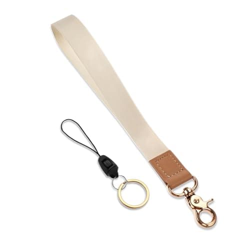 Image of White Wristlet Keychain, Cute Key Chain Strap, Wrist Lanyard Strap for Keys, Wrist-Strap Keychains for Women and Men, Wrist Lanyard Straps for Car-Keys, Wallet and ID Badge Holder