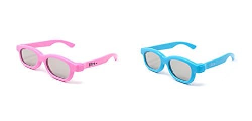 Image of Ultra 1 Light Blue 1 Pink Childrens Passive 3D Glasses Kids for Use with all Passive TVs Cinema Projectors and RealD Films Movies Circular Polarised 3D Glasses Passive Kids Movies Cinema 3D Glasses