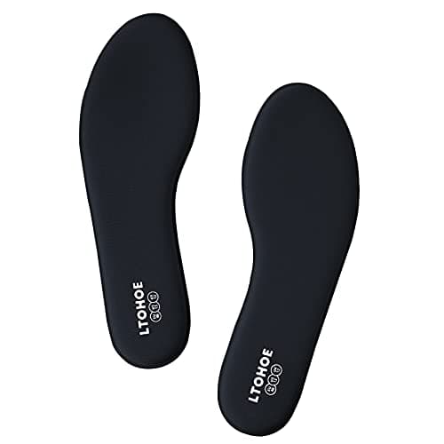 Image of Memory Foam Insoles for Men, Women Cushioned Shoe Insoles Foot Pain Relief, Comfort Inner Soles for Running Shoes, Trainers, Work Boots and Walking Shoes, Shock Absorbing Black UK 7