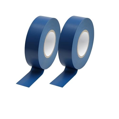 Image of 2 Pack Of PVC Electrical Tape, Strong Self-Adhesive PVC Insulation Tape for Insulating Electrical Cables (Blue, 20m x 19mm)