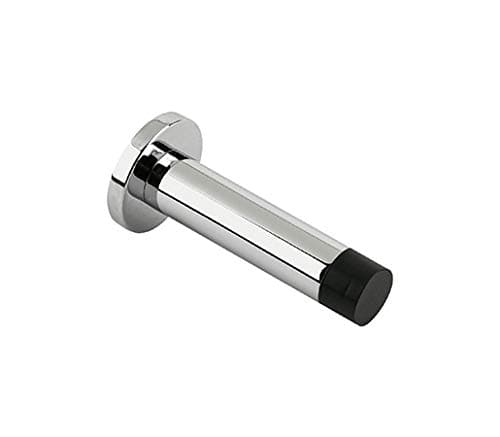 Image of IRONZONE® 1 x Polished Chrome Projection Door Stop Wall Mounted with Superior Rubber Sound Dampening for Wall Mounted installations Supplied with Fixing Screws