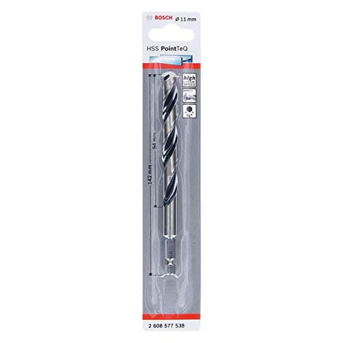 Image of Bosch Professional PointTeQ Hex Drill Bit (for Metal, Ø: 11.0 mm, Total Length: 142 mm, ¼’’ Hex Shank, Accessory for Impact Drivers and Drill Drivers)