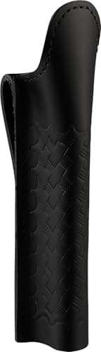 Image of Shield Wallets Open Top Mini Mag AA Flashlight Holder, Black Basketweave Leather Fits 0.70 Inch Diameter Flashlight Barrels & Duty Belts up to 2.25 Inch (Snap Back Style), Made in USA