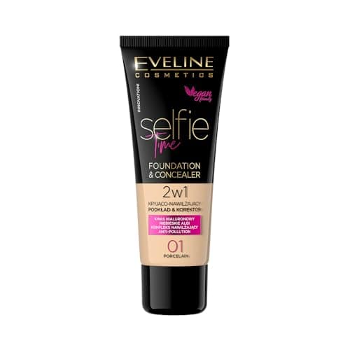 Image of Eveline Cosmetics Selfie Time Covering and Moisturising Foundation and Concealer 2-in-1 30ml No. 03 Vanilla
