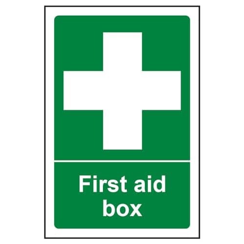 Image of First Aid General - First Aid Box - 100 X 150mm Restickable Safety Sign