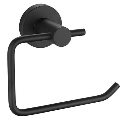Image of Katezon Toilet Paper Holder, Premium 304 Stainless Steel Rustproof Wall Mounted Toilet Roll Holder for Bathroom, Kitchen, Washroom (Matte Black)