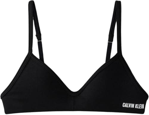 Image of Calvin Klein Girls’ Moulded Bralette with Adjustable Straps, Black (Pvh Black), 8-10 Years