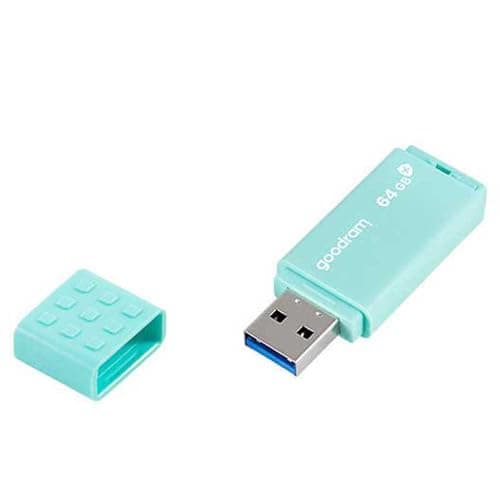 Image of goodram USB Memory Stick with 64GB UME3 Care - USB 3.0 Data Storage Pen Drive - Read Speed up to 60 MBs - Memory Stick Antibacterial Housing - Splash Protection - USB Stick Blue