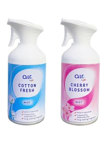 Image of 𝓦5 Air - Cotton Fresh & Cherry Blossom Mist | Dry Air Freshener - Long-lasting Fragrance | 250mL Each [Total 500mL]