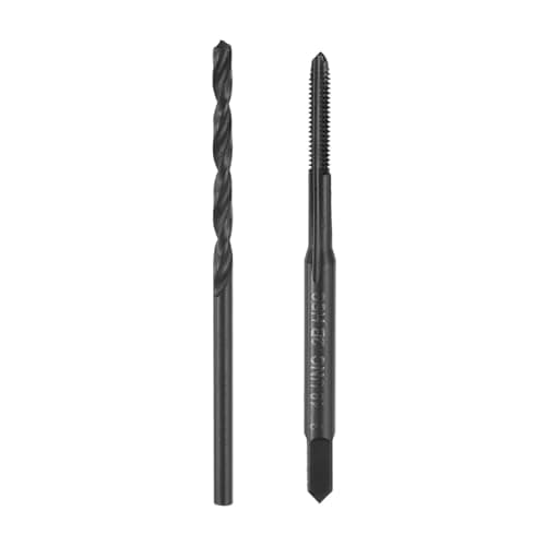 Image of sourcing map Tap & Drill Bit Set, 1pcs 3-48 UNC Straight Flute Thread Taps and 1pcs 2.1mm Twist Drill Bits, Black Oxide HSS6542 Screw Tapping Threading Tools