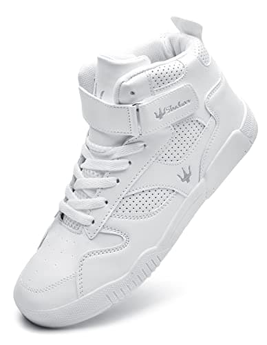 Image of KUXIE Shoes Men's High Top Fashion Sneakers Outdoor Casual Sports Shoes Training Leather Shoes Mens Flats, M729-white, 7 UK