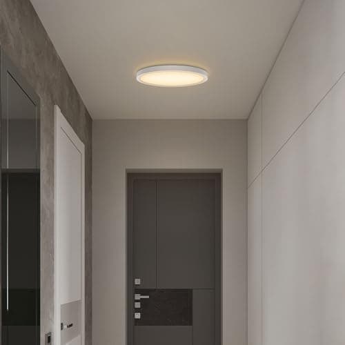 Image of Taoellen 9W LED Ceiling Light, 3000K Warm White Ultra-Thin Bathroom Light, Mini Size Round Ceiling Light Fixtures for Porch, Corridor, Small Toilet, Stairwell, Hallway