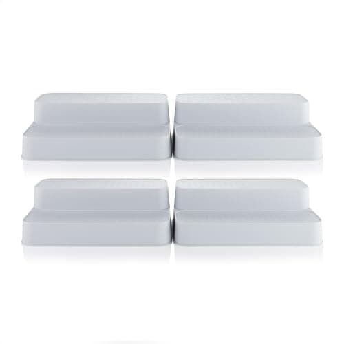 Image of Minky 2 Tier Shelf Organisers - 4 Pack, Grey, Kitchen Shelf & Spice Organiser, Two Tier Cupboard Storage Organiser, Space Saving, UK Made