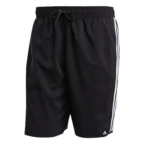 Image of adidas mens 3-Stripes CLX Swim Shorts Black/White X-Small