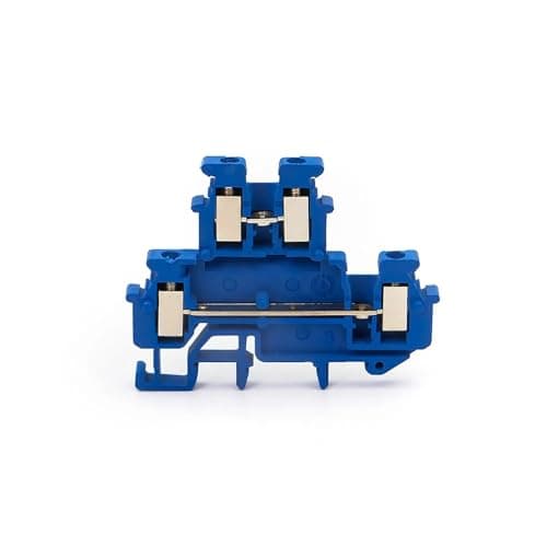 Image of 50Pcs Din Rail Terminal Block MBKKB-2.5 Double Layer 24-12AWG 2.5mm Screw Connection Contact Electrical Wire Conductors MKKB2.5(Blue)